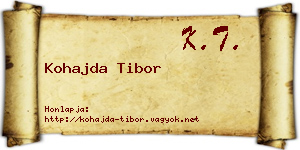 Kohajda Tibor névjegykártya